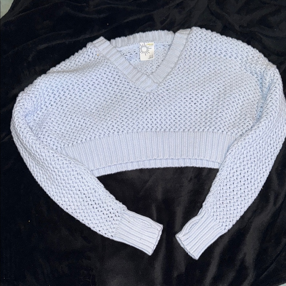 Light Blue V-Neck Women's Sweater